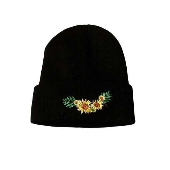 Sunflower 🌻 Embroidered Beanie - Picture 1 of 6